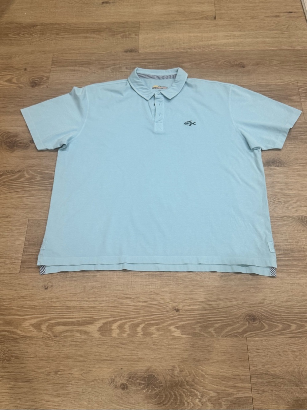 Like NewOrvis Polo Shirt Men’s XXL Light Blue/Aqua Embroidered 100% Cotton Fish